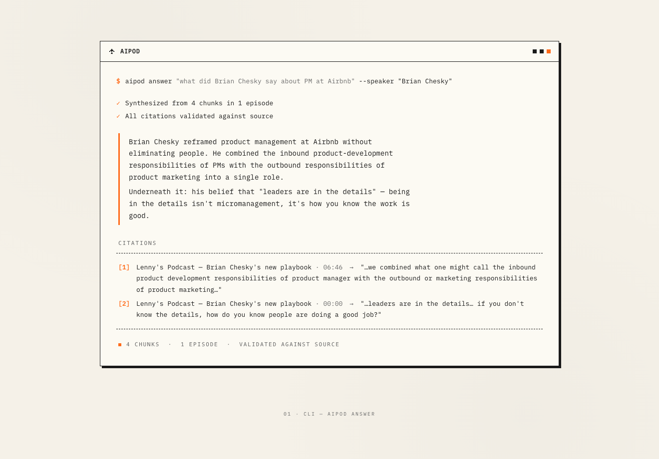 AiPod CLI interface mock